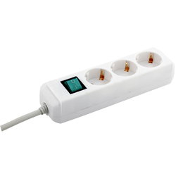 GRENUTTAG 3-VÄGS 5M VIT MED STRÖMBRYTARE BR003