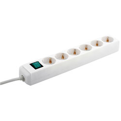 GRENUTTAG 6-VÄGS 3M VIT MED STRÖMBRYTARE BR006