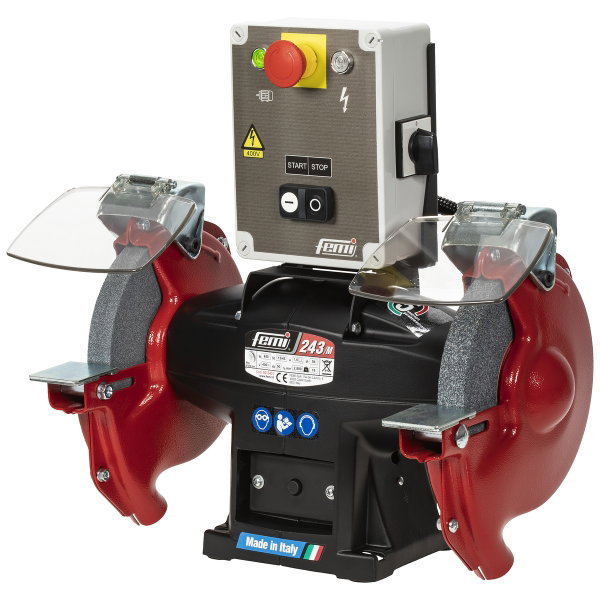 BENCH GRINDER 200MM 400V W. ELECTRIC BRAKE FEM243MB