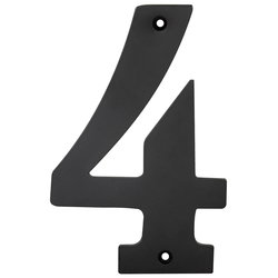 HUSNUMMER FYRA 150MM MÄSSING/SVART FIX1304