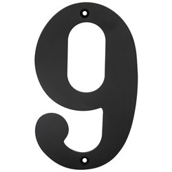 HUSNUMMER NIO 150MM MÄSSING/SVART FIX1309