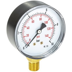 MANOMETER 64MM 1/4X10BAR FIX1726