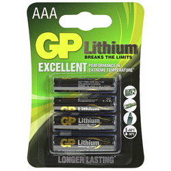 BATTERI 1,5V AAA LITHIUM 4ST GP103173