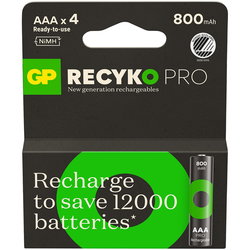 LADDNINGSBART BATTERI 1,2V AAA 800MAH RECYKO PRO 4 GP201244