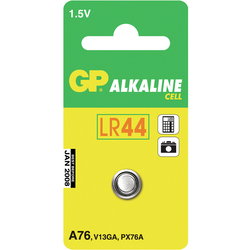 KNAPPCELLSBATTERI 1,5V LR44 ALKALINE 1ST GPLR44