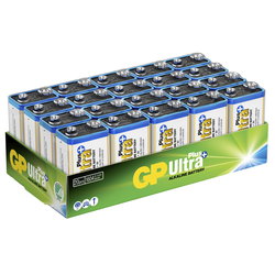 GP ULTRA PLUS ALKALINE 9V-BATTERY 6LF22 20-PACK GPLR6LF22-20