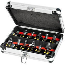 12PCS ROUTER BIT SET PROFF.    Ø8MM SHANK - ALUMIN HI60340035
