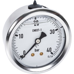 MANOMETER 40BAR 63MM 1/4 BAKRE FÄSTE HPM63040TK