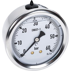 MANOMETER 60BAR 63MM 1/4 BAKRE FÄSTE HPM63060TK