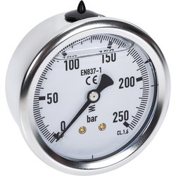 MANOMETER 250BAR 63MM 1/4 BAKRE FÄSTE HPM63250TK