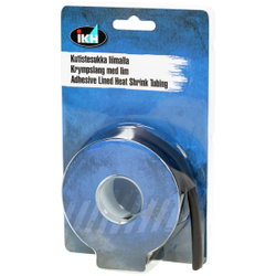 HEAT SHRINK TUBING ADHESIVE  6,4MM 3M BLACK IKH6625