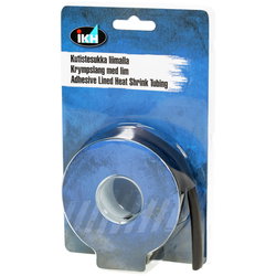 HEAT SHRINK TUBING ADHESIVE  9,5MM 1,22M BLACK IKH6627