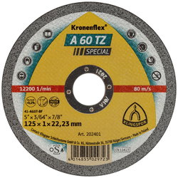 KAPSKIVA 125X1,0X22,2MM A60TZ SPECIAL 10ST KF10125