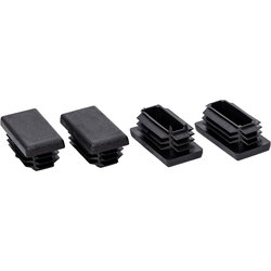 PLUG FOR PIPE 20X40 BLACK 4PC BLACK KH01223A