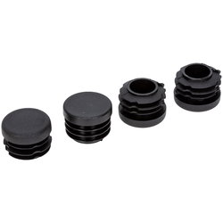 PLASTIC PLUG 22MM ROUND BLACK 4 PC PLASTIC KH01243A