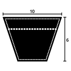 V-BELT L&G 10X914MM LA KEVLAR KH3L360K