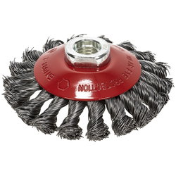 KONISK STÅLBORSTE TVINNAD 100X13MM 0,5MM M14 OB089