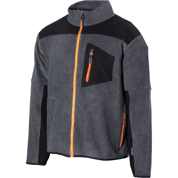 MICROFLEECE JACKET S COLBY MEL.GREY/BLACK PAT203MH-S
