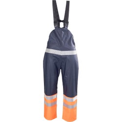 RAIN BIB&BRACE 3XL HIILI ORANGE/D.BLUE CL1 PAT529A-3XL