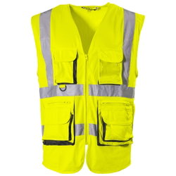 VARSELVÄST 3XL FL.GUL MULTI POCKET KL2 PAT536K-3XL