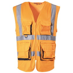 VARSELVÄST 2XL FL.ORANGE MULTI POCKET KL2 PAT536O-2XL