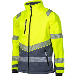 SOFTSHELLTAKKI L MILAN HI-VIS KELT./HARM. PAT613K-L