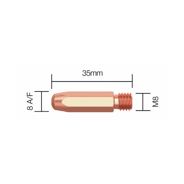 CONTACT TIP M8 1,0MM/35MM 100 PCS KEMPPI PW9580123-100
