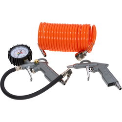 AIR TOOL KIT 3PCS INFLATOR GAUGE/AIR PISTOL/HOSE T0217K
