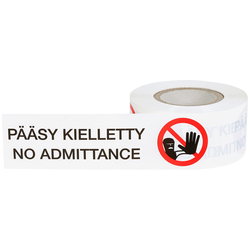 VARNINGSBAND "PÄÄSY KIELLETTY" 75MM X 150M TRA102