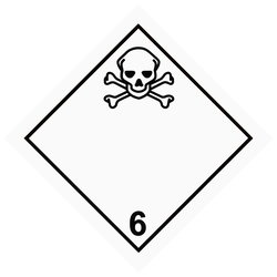 DEKAL GIFTIGA ÄMNEN RISKGRUPP NR6 100X100MM TRA113T