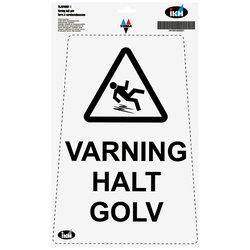 DEKAL TILL GOLVSKYLT "VARNING HALT GOLV" TRJSP0002-1