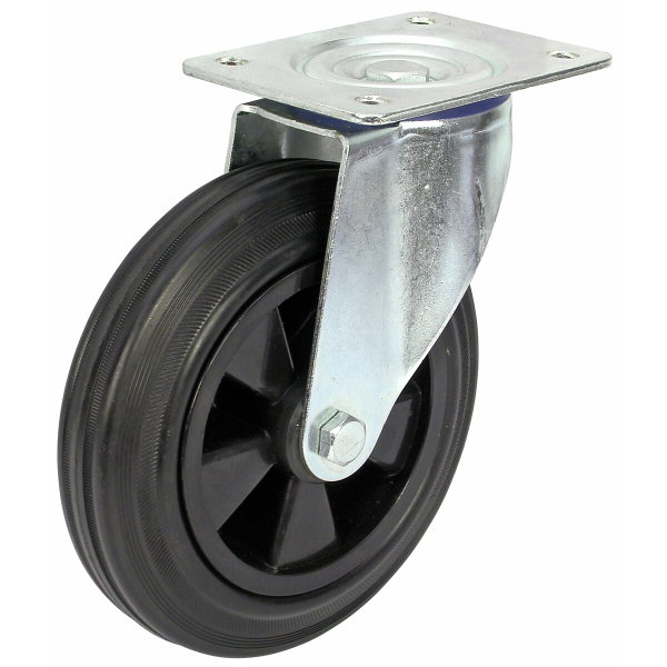 TURNABLE ROAD WHEEL 100MM BLACK - X008189B - IKH